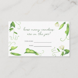 Pea baby shower - guess how many candies  enclosure card