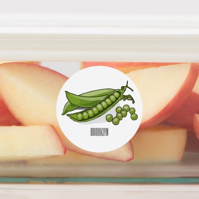 Pea cartoon illustration  (Affixed)