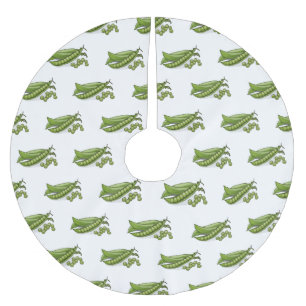 Pea cartoon illustration brushed polyester tree skirt