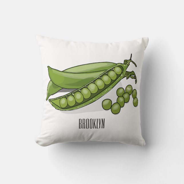 Pea cartoon illustration  cushion (Front)