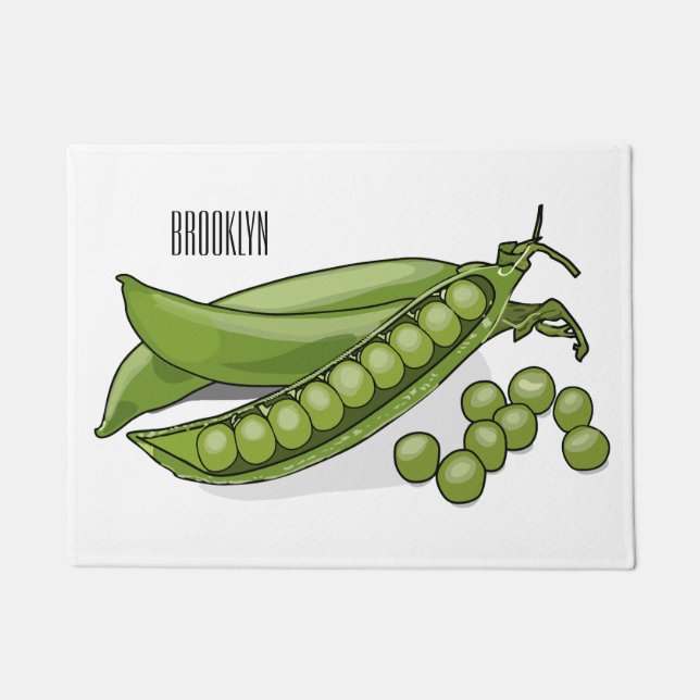 Pea cartoon illustration  doormat (Front)