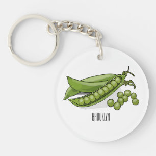 Pea cartoon illustration  key ring