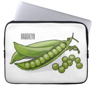 Pea cartoon illustration  laptop sleeve
