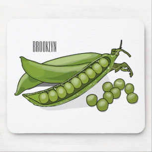 Pea cartoon illustration  mouse pad
