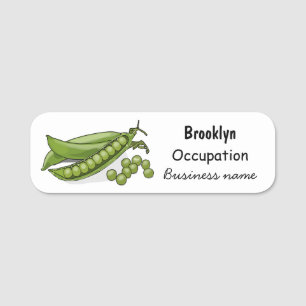 Pea cartoon illustration name tag