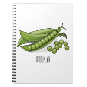 Pea cartoon illustration  notebook