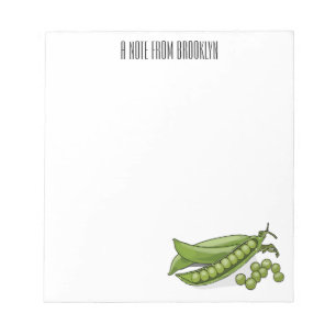 Pea cartoon illustration  notepad