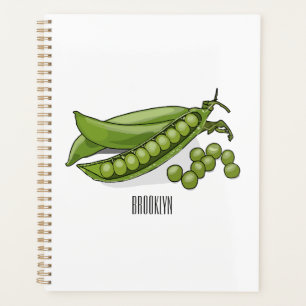 Pea cartoon illustration planner