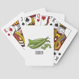 Pea cartoon illustration  playing cards