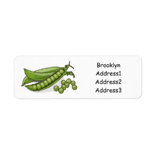 Pea cartoon illustration return address label
