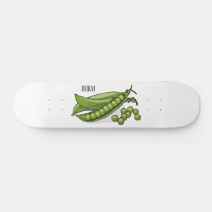 Pea cartoon illustration skateboard