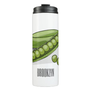 Pea cartoon illustration  thermal tumbler
