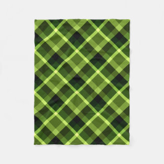 Pea Green Plaid Pattern Small Fleece Blanket