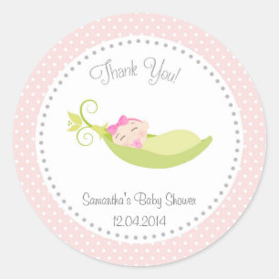 Pea In A Pod Baby Girl Shower Sticker