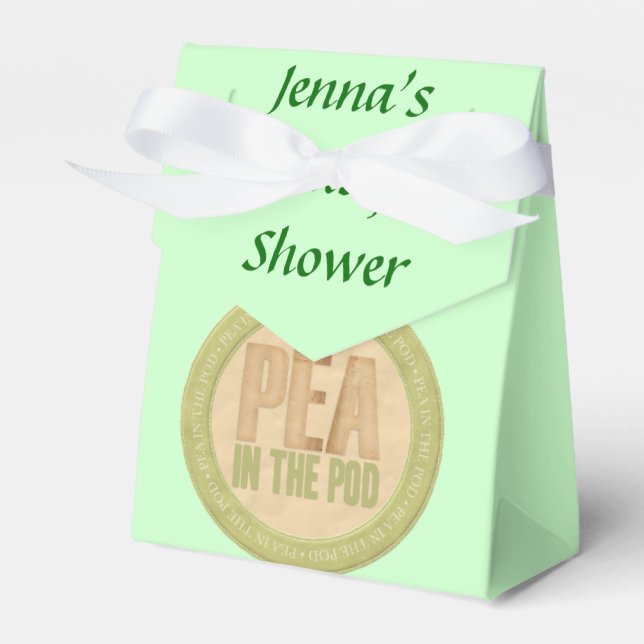Pea in a Pod Baby Shower Favour Box (Front Side)