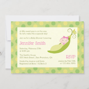 Pea in a Pod Baby Shower Invitation - Girl