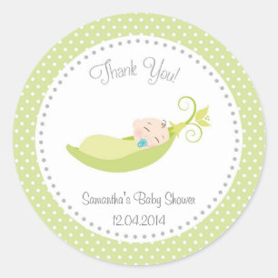 Pea In A Pod Baby Shower Sticker Green