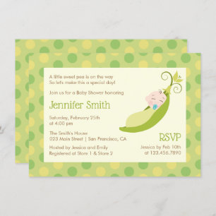 Pea in a Pod Neutral Baby Shower Invitation