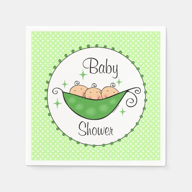 Pea in My Pod Triplets Napkin (Front)
