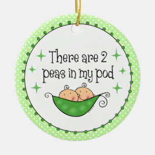 Pea In My Pod Twins Ceramic Tree Decoration
