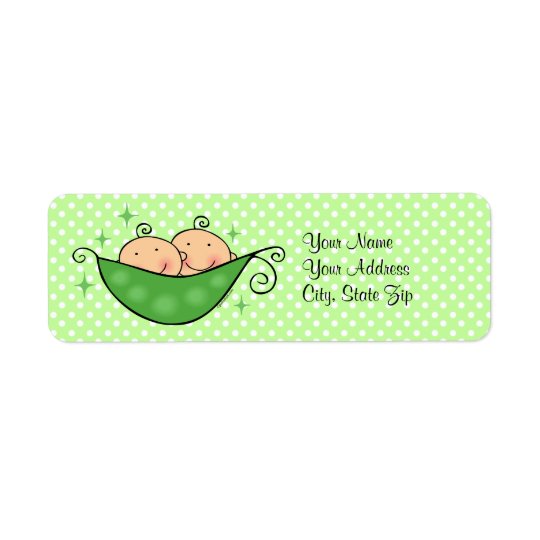 Pea In My Pod Twins Custom Return Address Label