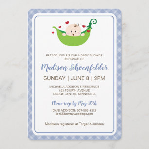 Pea in the Pod Baby Shower Invitation (Boy)