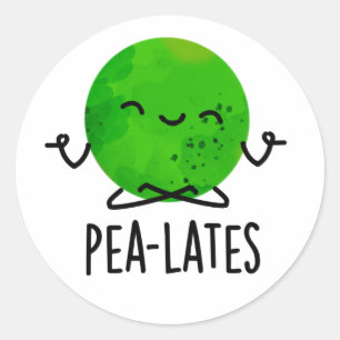 Pea-lates Funny Pilates Pea Pun  Classic Round Sticker