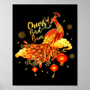Pea Mahjong Cheers Bird Bam Chinese Mah Jong Game  Poster