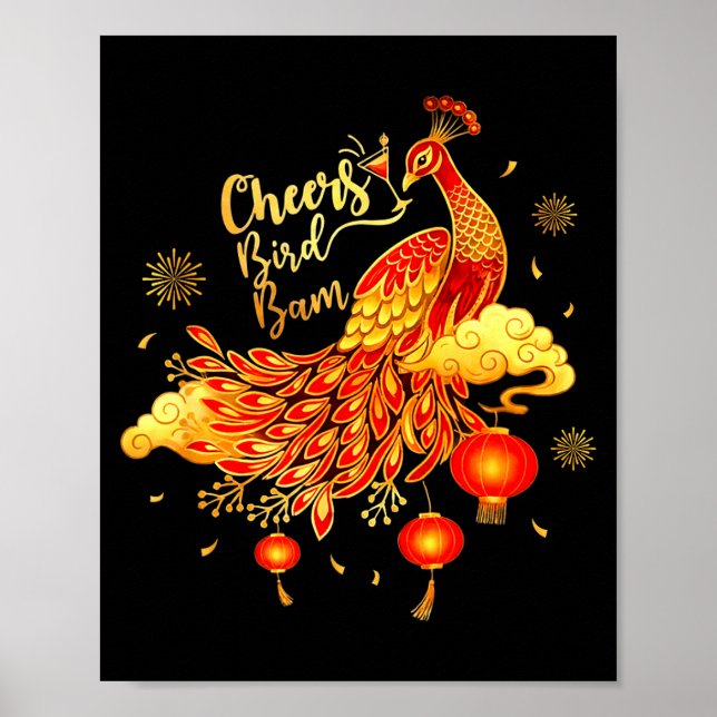 Pea Mahjong Cheers Bird Bam Chinese Mah Jong Game  Poster (Front)