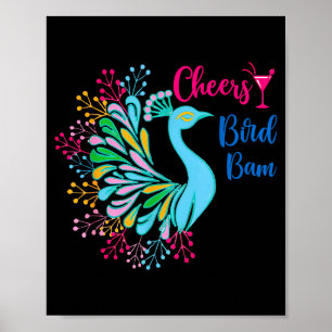 Pea Mahjong Cheers Bird Bam Chinese Mah Jong Wine  Poster