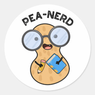 Pea-nerd Funny Nerd Peanut Pun  Classic Round Sticker
