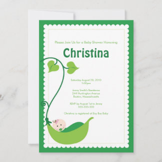 Pea Pod Baby Girl Baby Shower Invitation