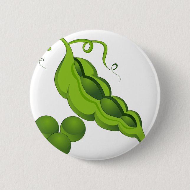 Pea Pod Cartoon 6 Cm Round Badge (Front)