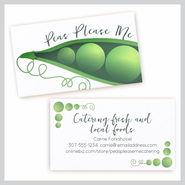 pea pod catering chef restuarant business card (Creator Uploaded)