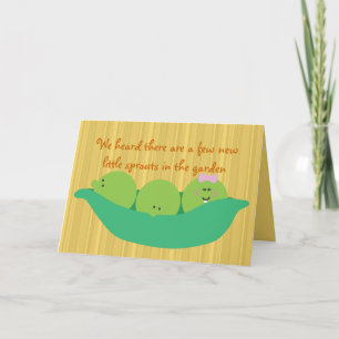 Pea Pod Pals Triplet Babies Congratulations Card