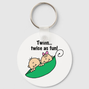 Pea Pod Twins Twice as Fun Key Ring