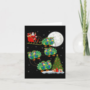 Pea Santa Sleigh Flying Funny Magical Christmas Card