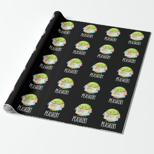 Pea Shirt Funny Veggie Pea TShirt Pun Dark BG Wrapping Paper