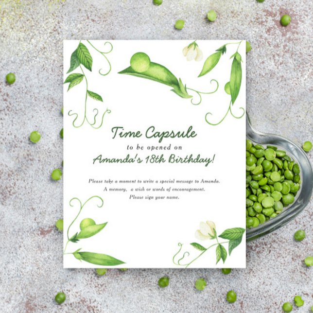 Pea Time Capsule 1st birthday gender neutral Poster (Creator Uploaded)
