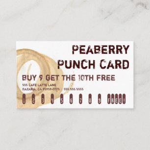 Peaberry Coffee Drink Punch Card