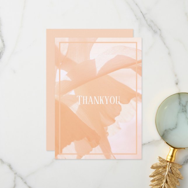Peac Fuzz Abstract Floral  Thank You Card (Front/Back In Situ)