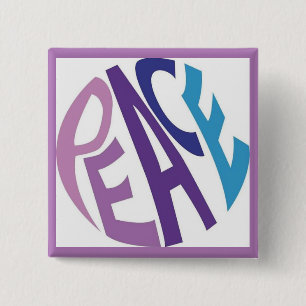 PEACE 15 CM SQUARE BADGE