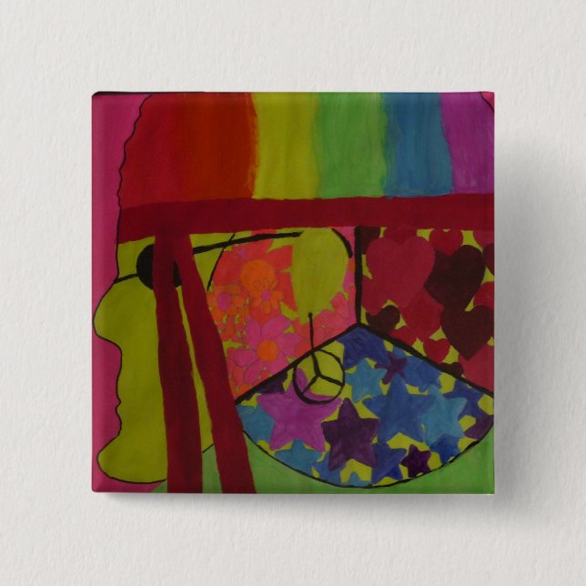 Peace 15 Cm Square Badge (Front)