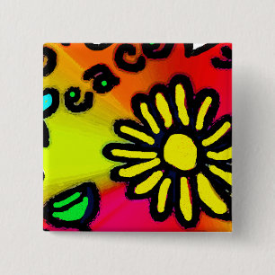 peace 15 cm square badge