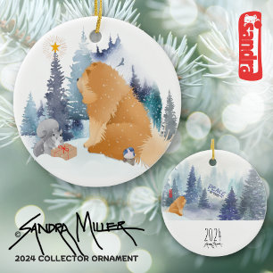 PEACE 2024 Chow Collector ornament-Sandra Miller Ceramic Ornament