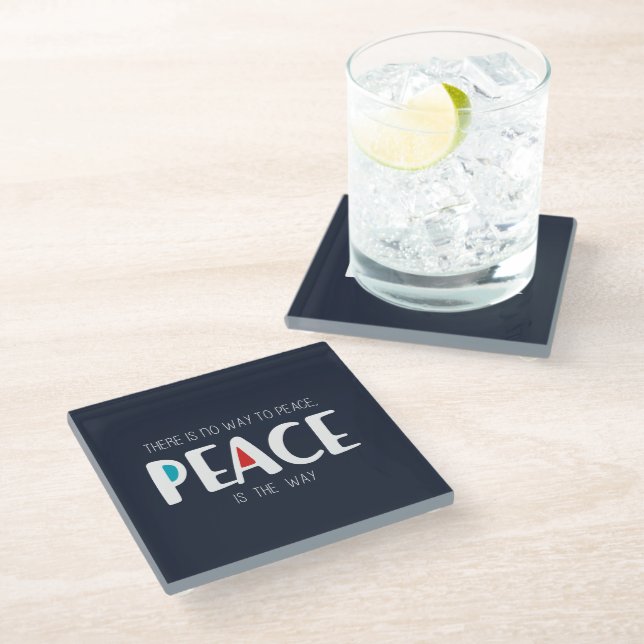 Peace 2 glass coaster (Angled)