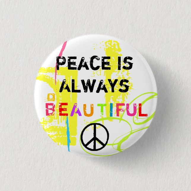 Peace 3 Cm Round Badge (Front)