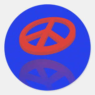 Peace 3D / reflexion   royal splatter Classic Round Sticker