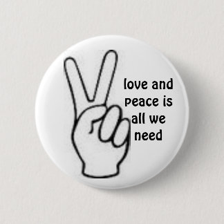 peace 6 cm round badge