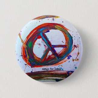 peace 6 cm round badge
